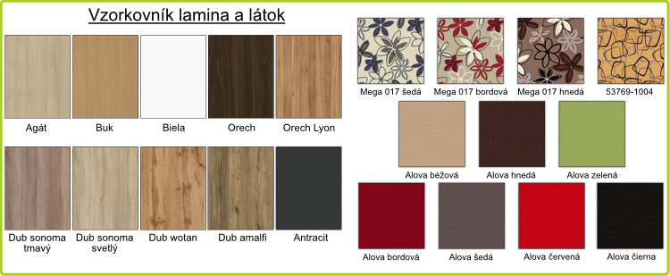 vzorník lamina a latek rohove lavice se štokrlemi